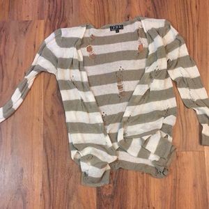 Distressed lightweight cardigan